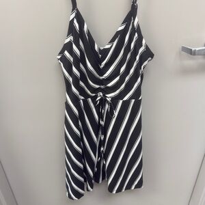 Black‎ and White Striped Casual Dress